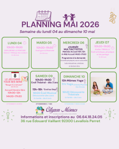 Le planning de la semaine du 04 au 10 mai