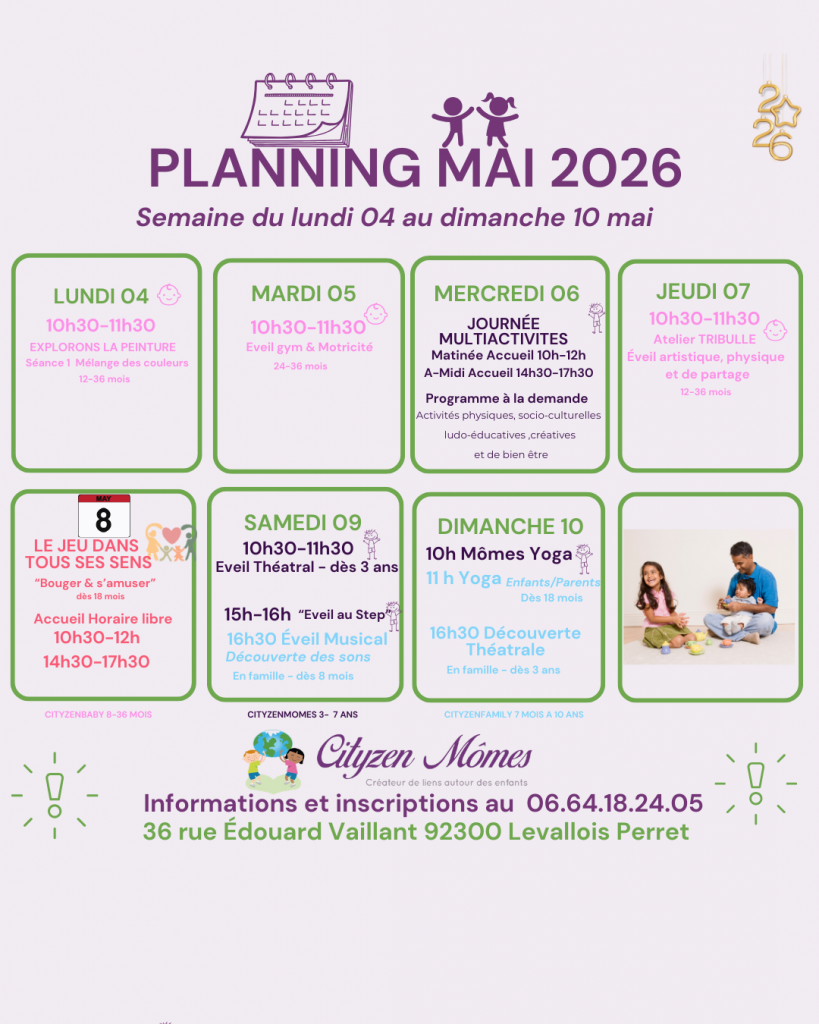 Le planning de la semaine du 04 au 10 mai